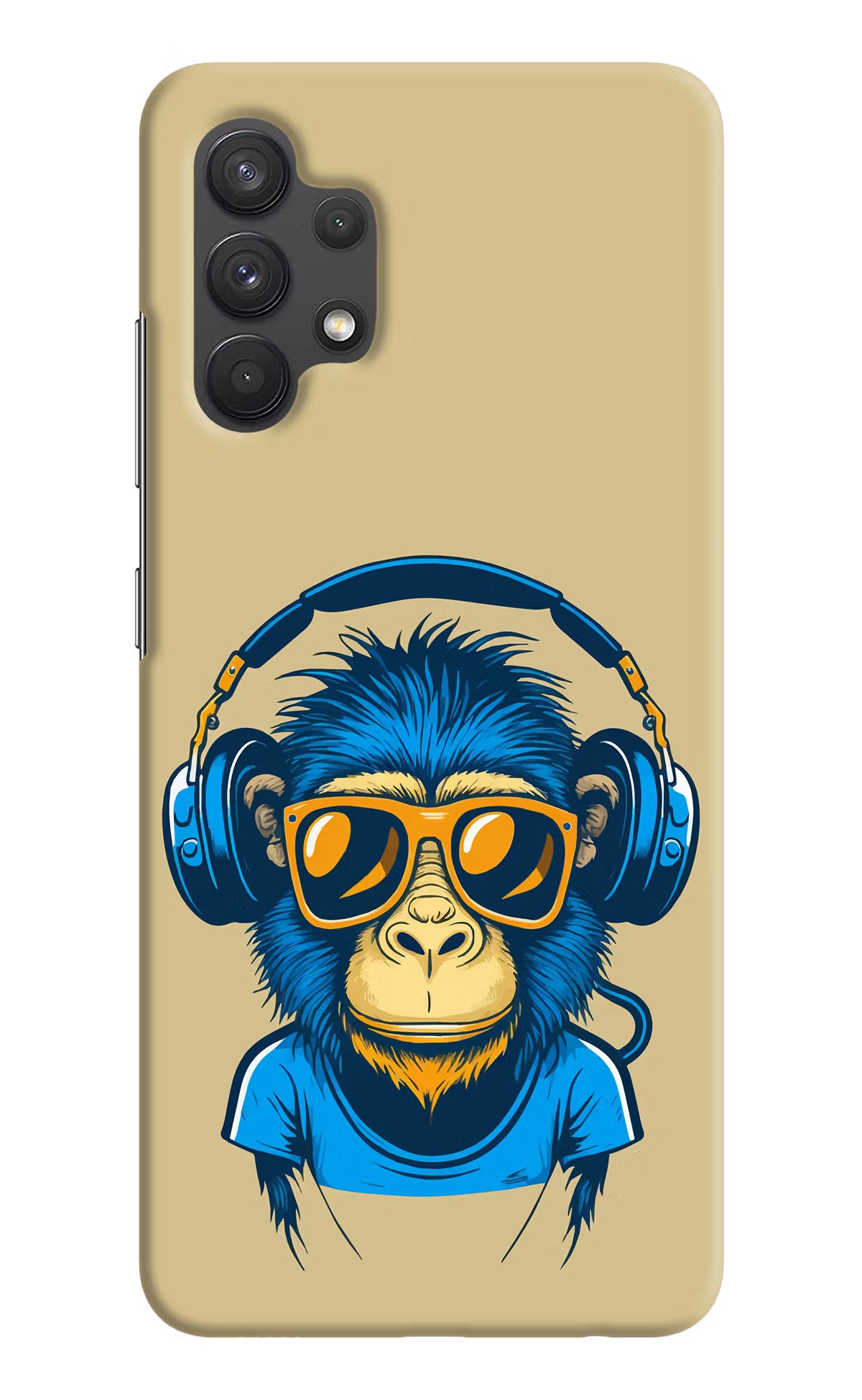 Monkey Headphone Samsung A32 4G Hard Case Back Cover by Casekaro