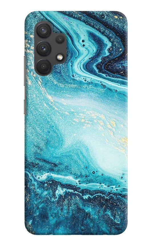Blue Glitter Marble Samsung A32 4G Hard Case Back Cover by Casekaro