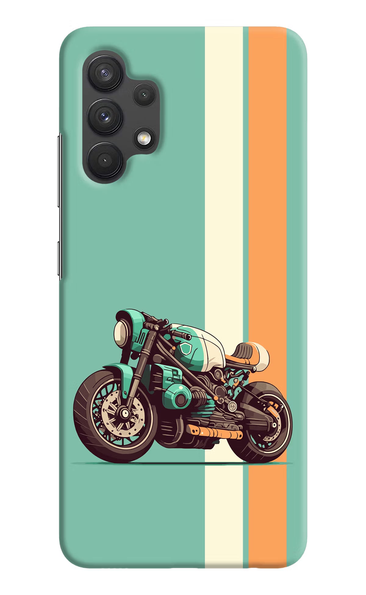 Striped Moto Drift Samsung A32 4G Hard Case Back Cover by Casekaro