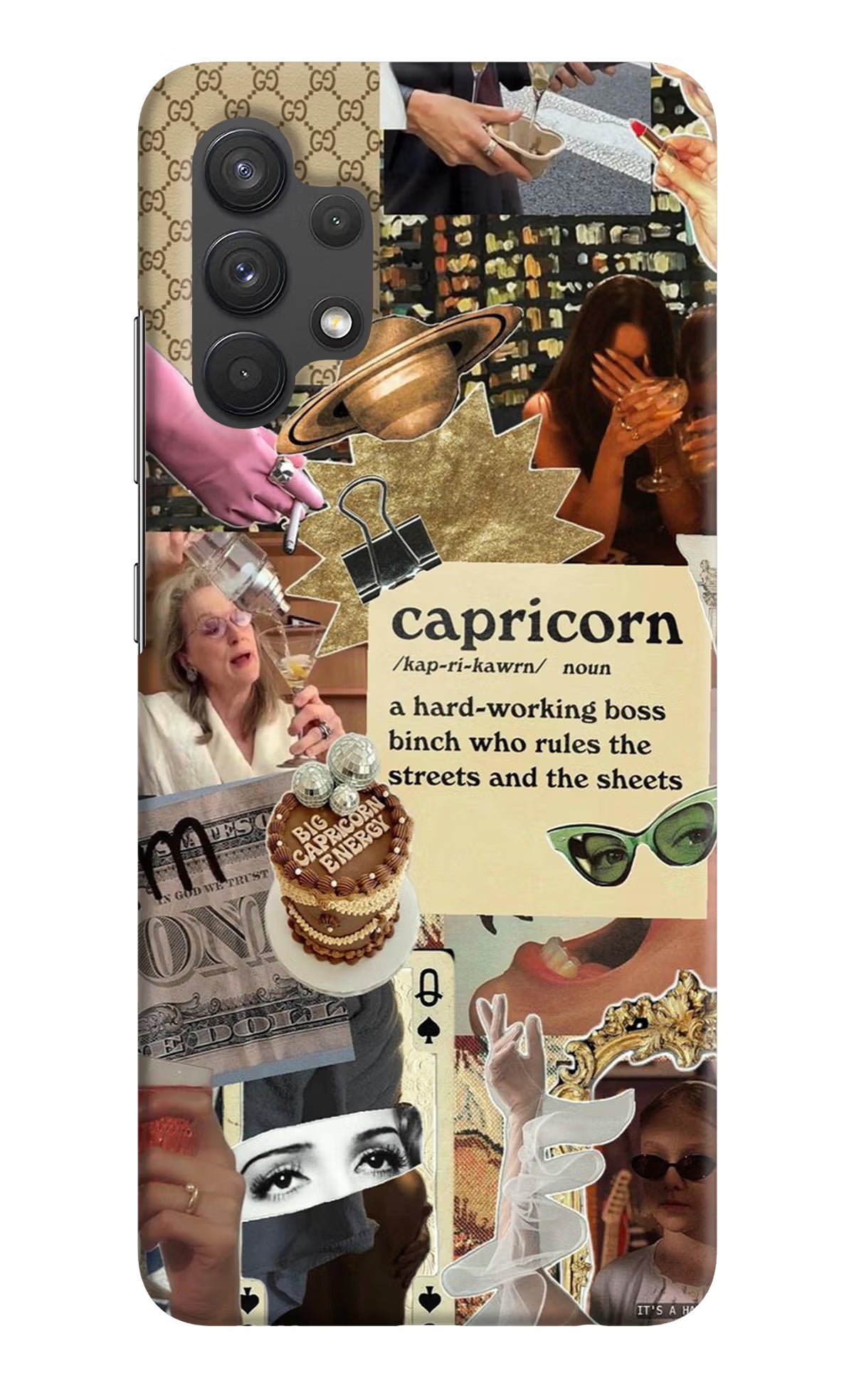 Capricorn Zodiac Samsung A32 4G Hard Case Back Cover by Casekaro
