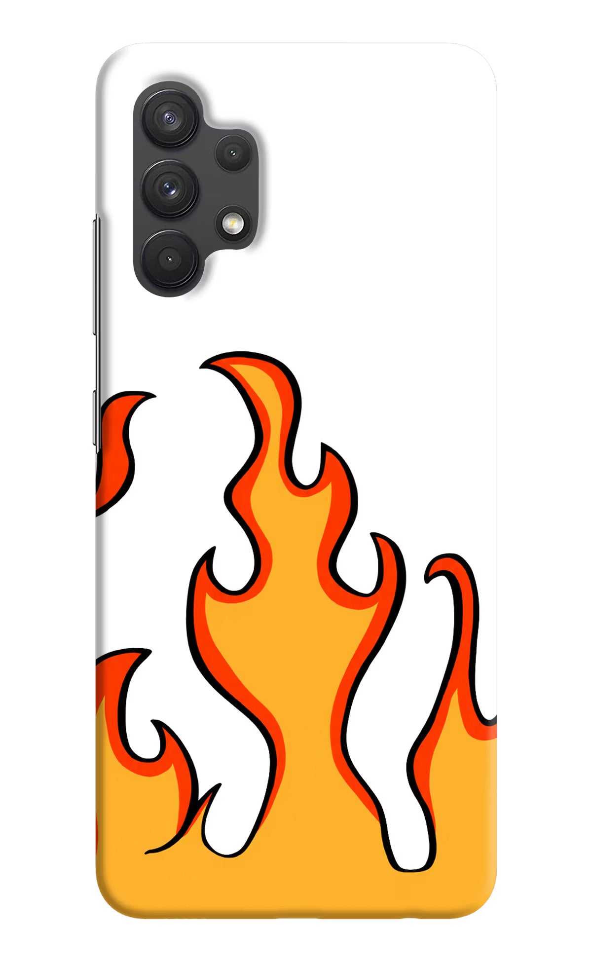 Fired Up – White Samsung A32 4G Hard Case Back Cover by Casekaro