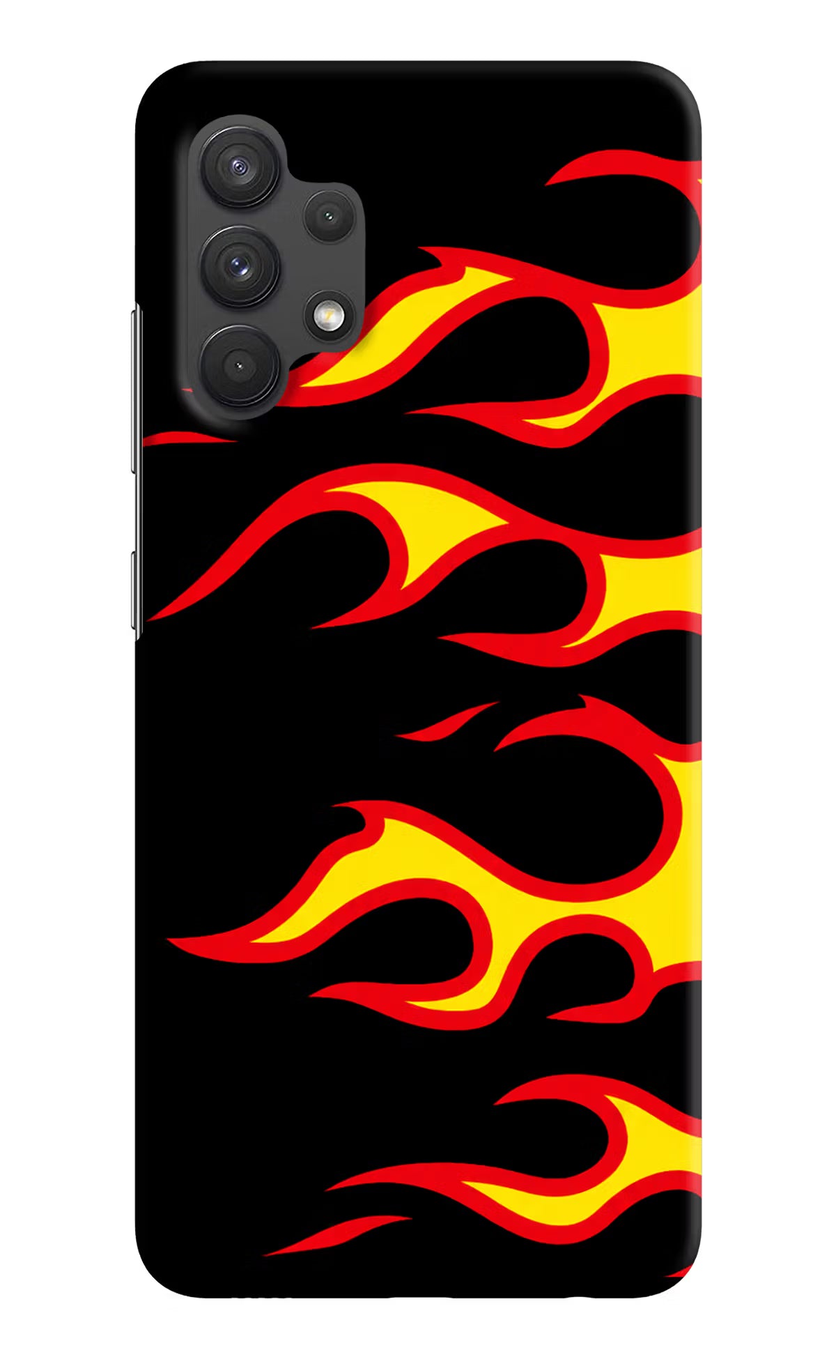 Side Sweep Flames Samsung A32 4G Hard Case Back Cover by Casekaro