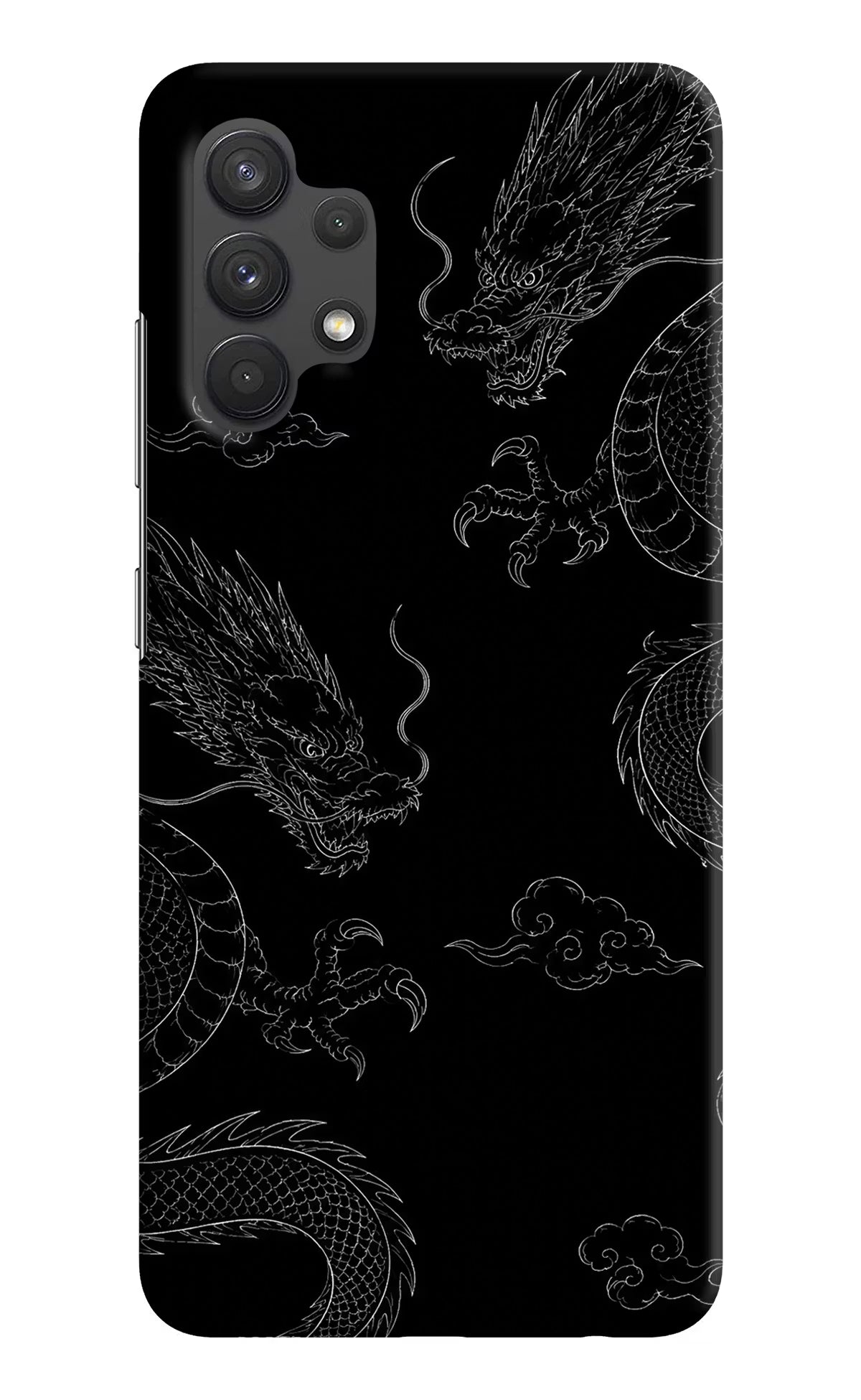 Twin Dragons Samsung A32 4G Hard Case Back Cover by Casekaro