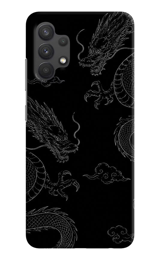Twin Dragons Samsung A32 4G Hard Case Back Cover by Casekaro