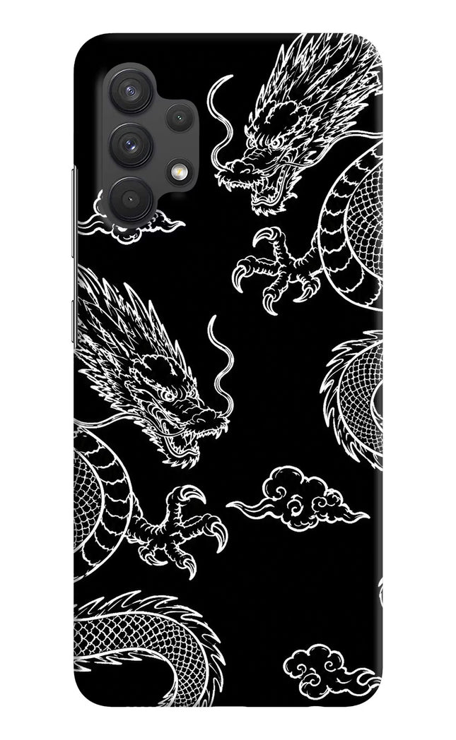 Twin Dragons Samsung A32 4G Hard Case Back Cover by Casekaro