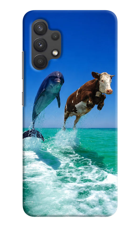 Dolphin vs Cow Samsung A32 4G Hard Case Back Cover by Casekaro