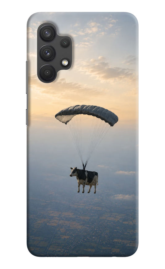 Skydiving Cow Samsung A32 4G Hard Case Back Cover by Casekaro