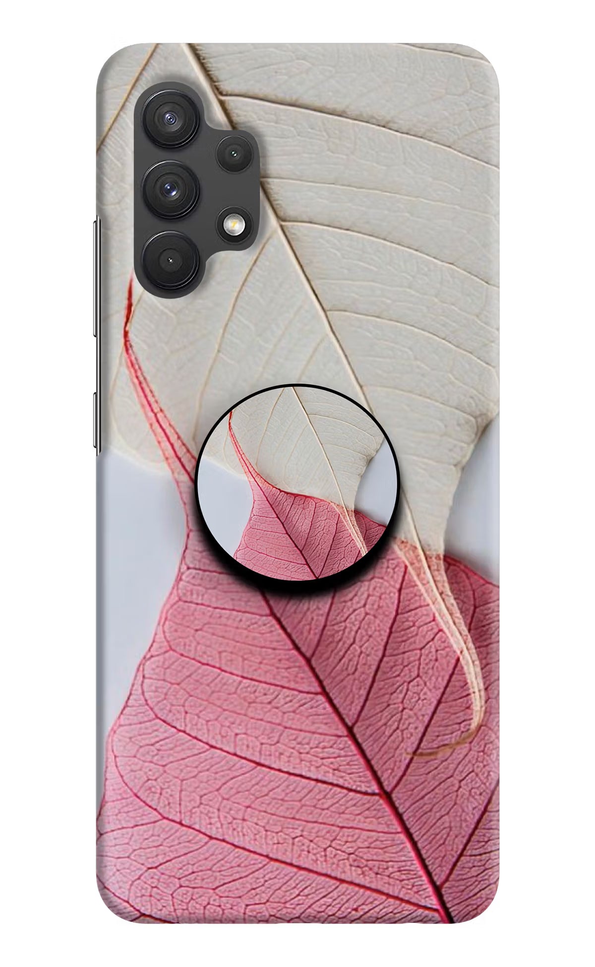 White Pink Leaf Samsung A32 4G Pop Case by Casekaro