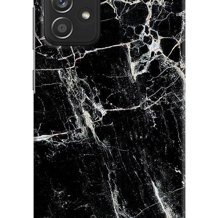 Black Marble Texture Samsung A52/A52s 5G Hard Case Back Cover by Casekaro