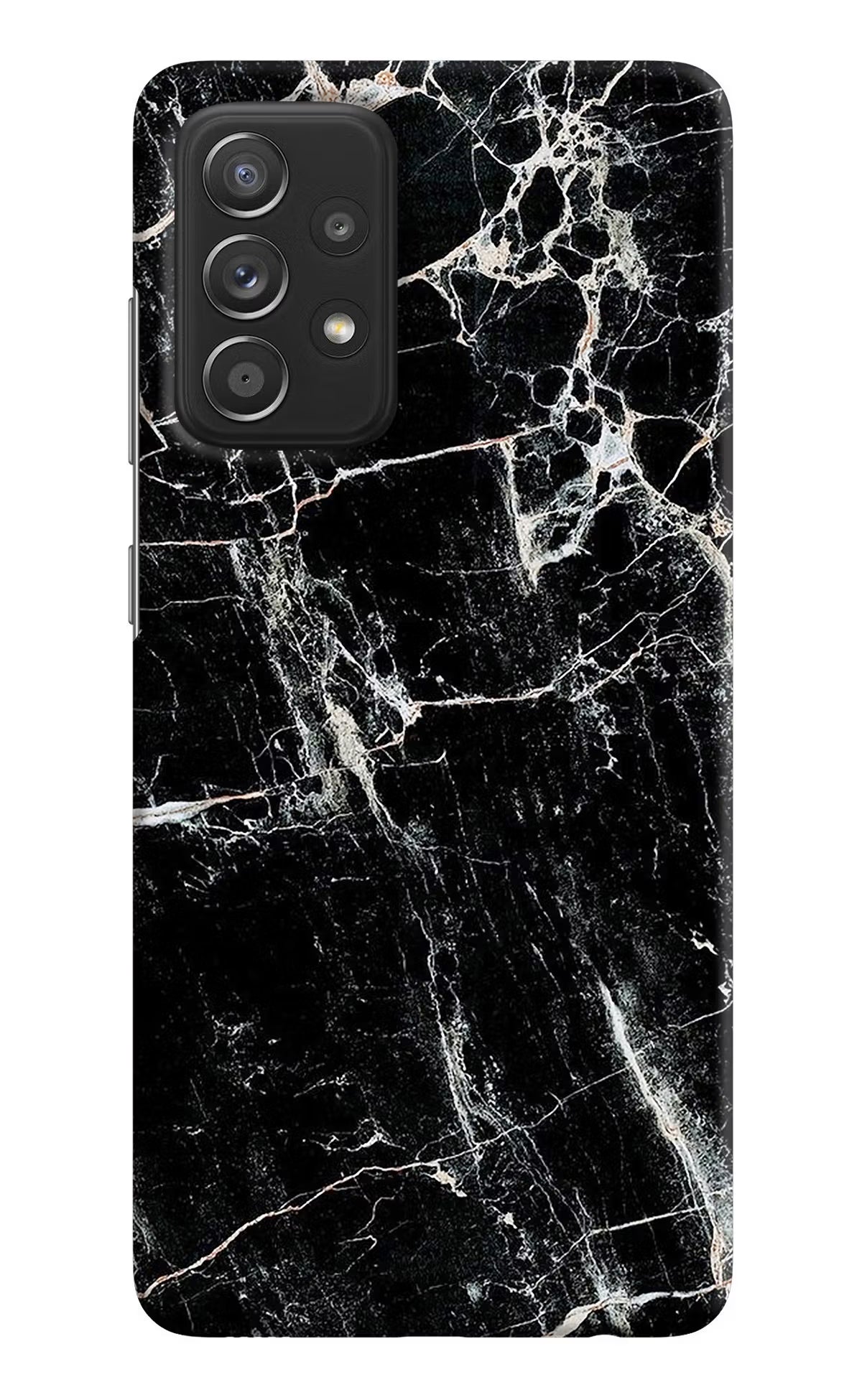Black Marble Texture Samsung A52/A52s 5G Hard Case Back Cover by Casekaro