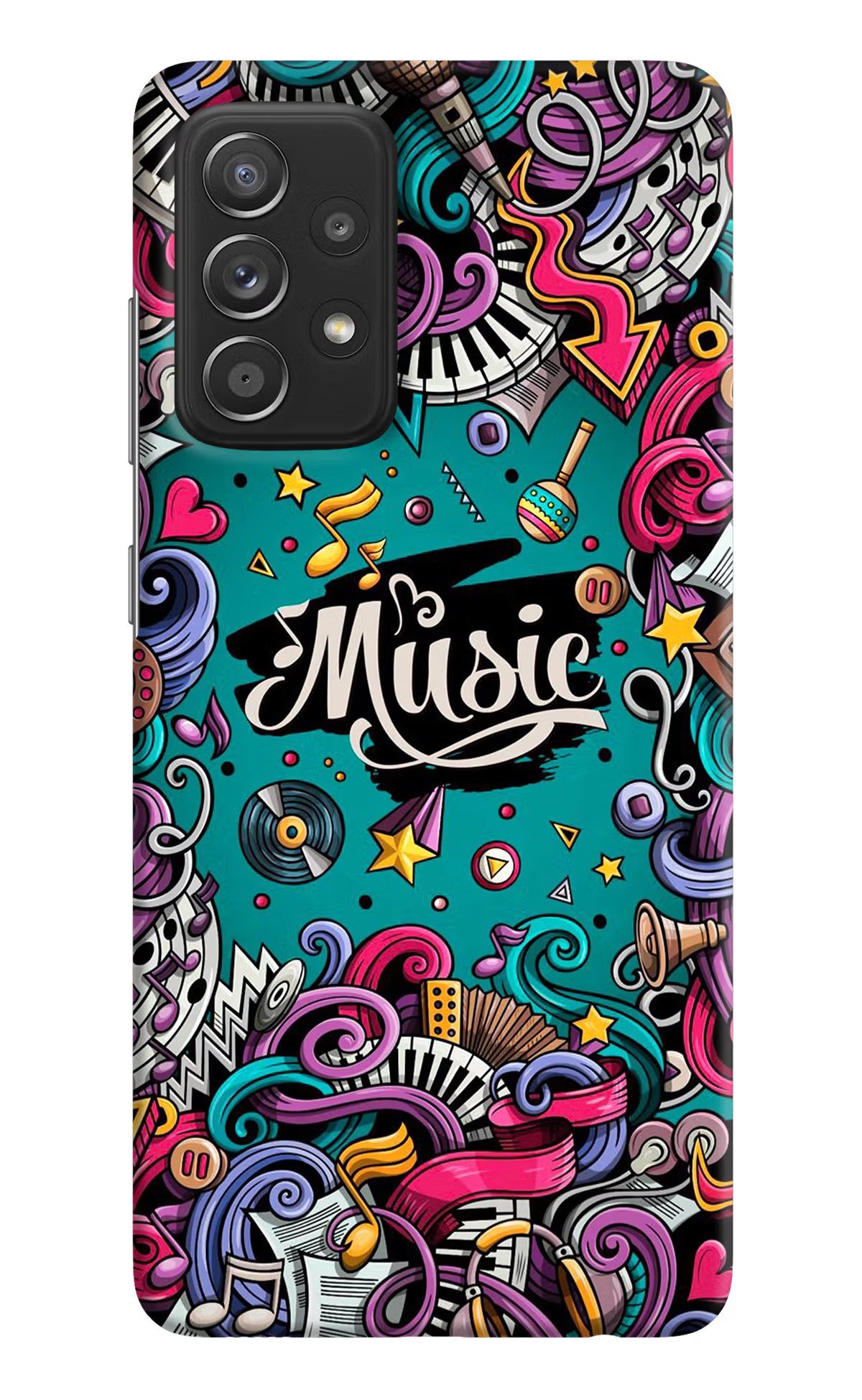 Music Graffiti Samsung A52/A52s 5G Hard Case Back Cover by Casekaro