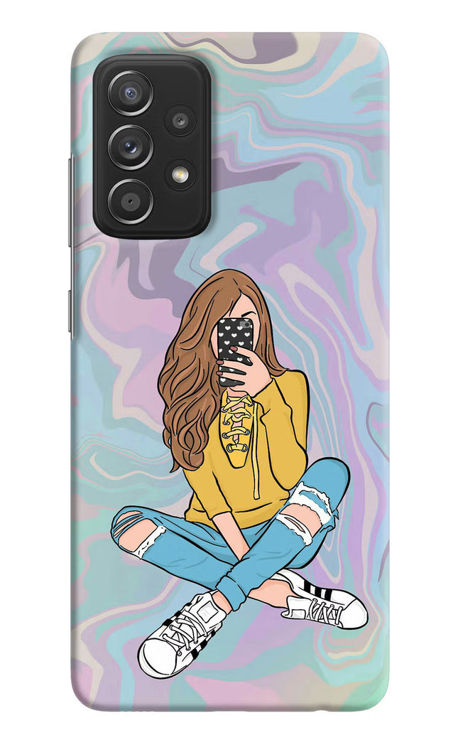 Selfie Girl Samsung A52/A52s 5G Hard Case Back Cover by Casekaro