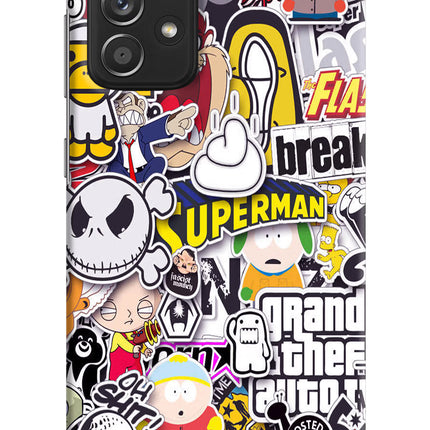 Sticker Bomb Samsung A52/A52s 5G Hard Case Back Cover by Casekaro