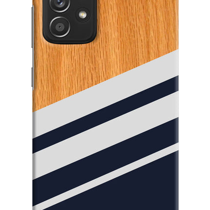 Blue and white wooden Samsung A52/A52s 5G Hard Case Back Cover by Casekaro