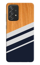Blue and white wooden Samsung A52/A52s 5G Hard Case Back Cover by Casekaro