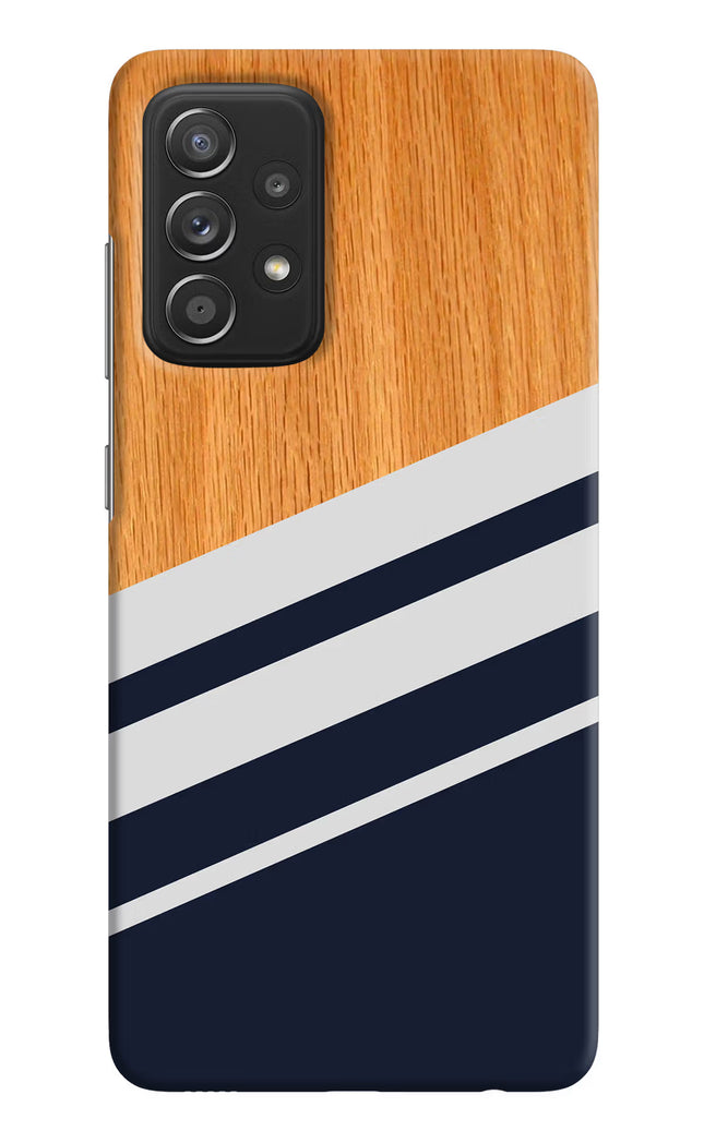 Blue and white wooden Samsung A52/A52s 5G Hard Case Back Cover by Casekaro