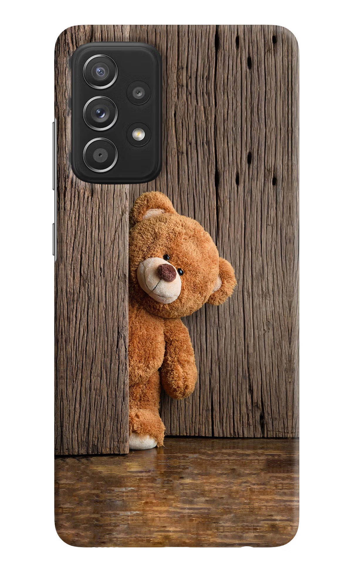 Teddy Wooden Samsung A52/A52s 5G Hard Case Back Cover by Casekaro