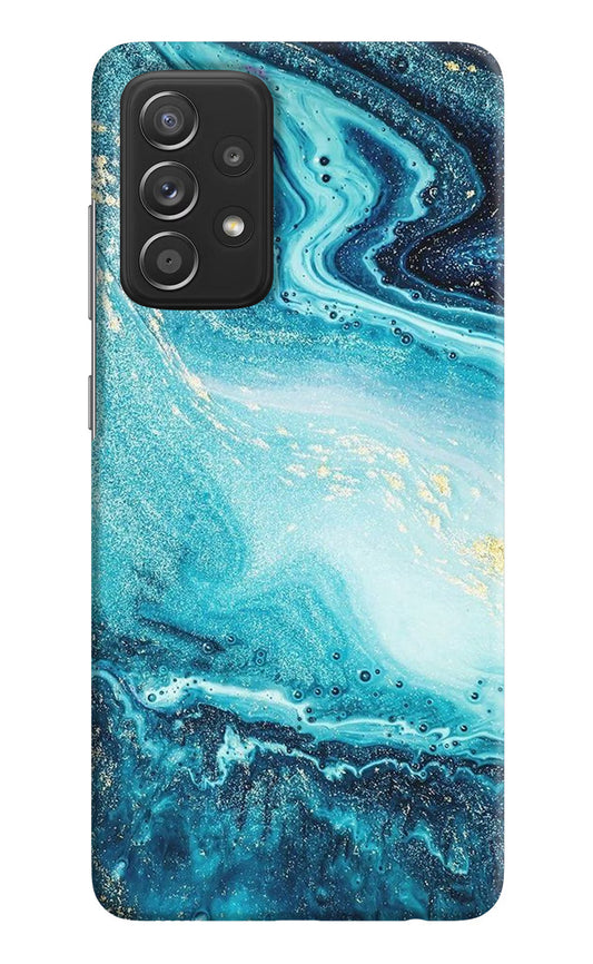 Blue Glitter Marble Samsung A52/A52s 5G Hard Case Back Cover by Casekaro