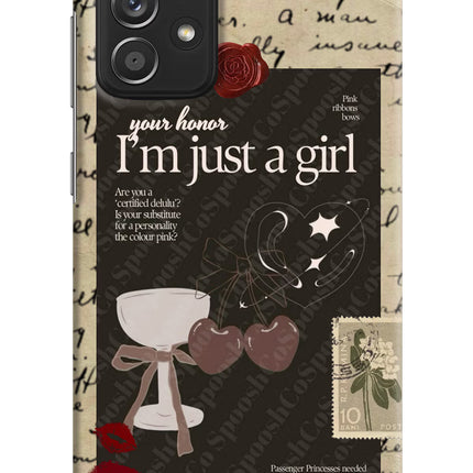 I am just a girl Samsung A52/A52s 5G Hard Case Back Cover by Casekaro