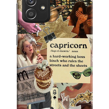 Capricorn Zodiac Samsung A52/A52s 5G Hard Case Back Cover by Casekaro