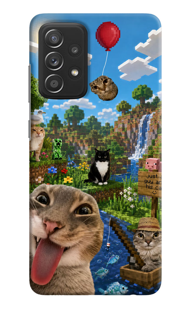 Minecraft Cat Chaos Samsung A52/A52s 5G Hard Case Back Cover by Casekaro