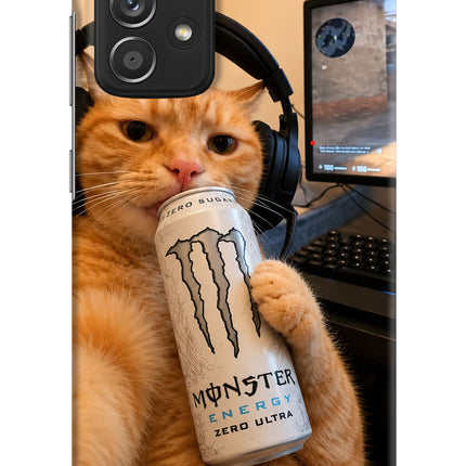 Gamer Cat Energy Samsung A52/A52s 5G Hard Case Back Cover by Casekaro