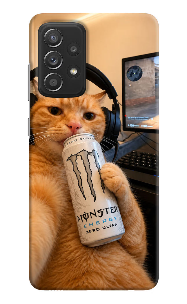 Gamer Cat Energy Samsung A52/A52s 5G Hard Case Back Cover by Casekaro