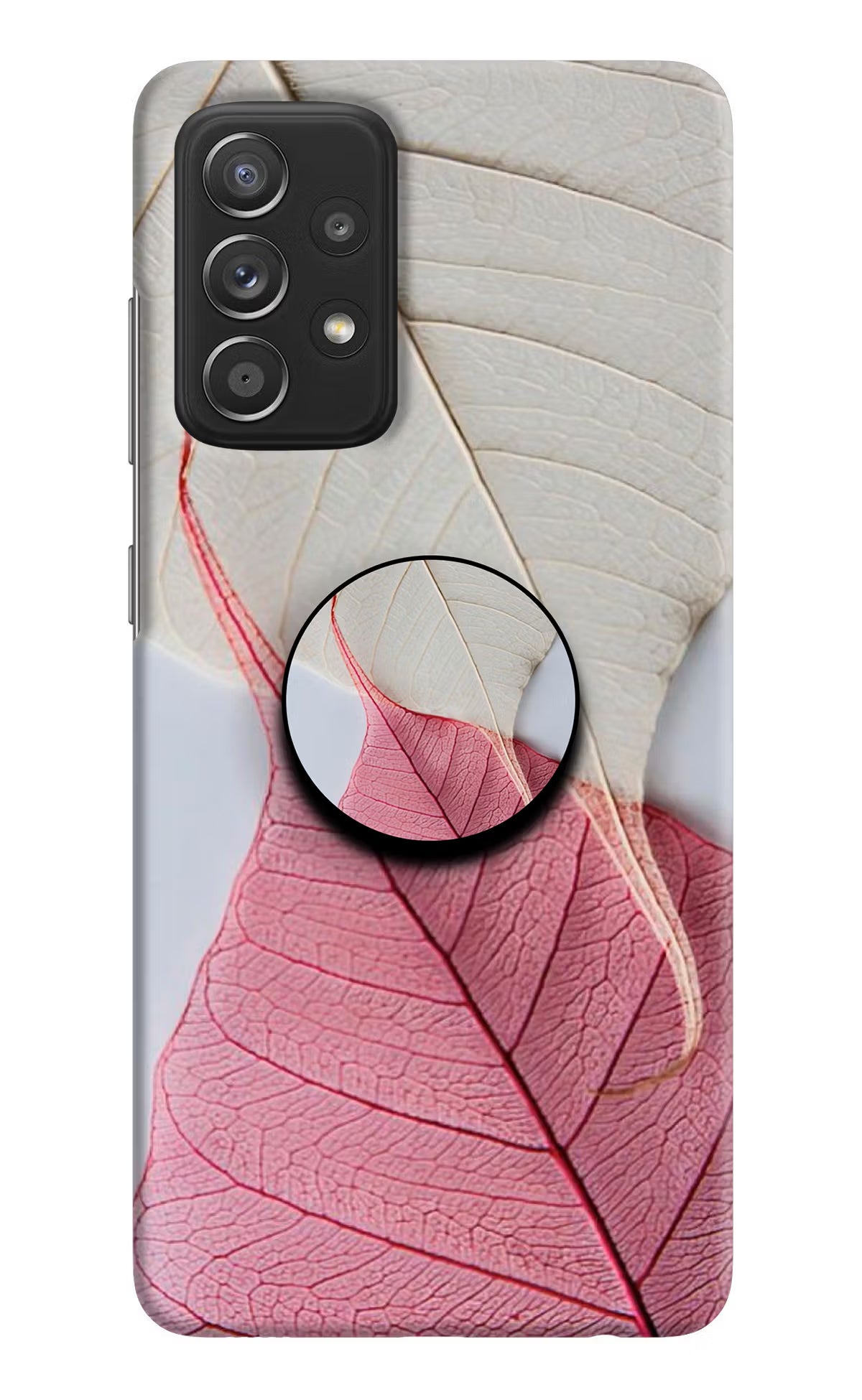 White Pink Leaf Samsung A52/A52s 5G Pop Case by Casekaro