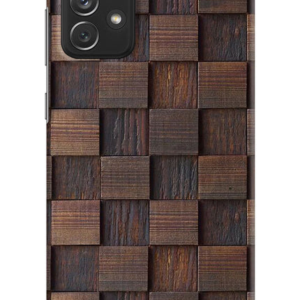 Wooden Cube Design Samsung A72 Hard Case Back Cover by Casekaro
