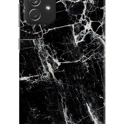 Black Marble Texture Samsung A72 Hard Case Back Cover by Casekaro
