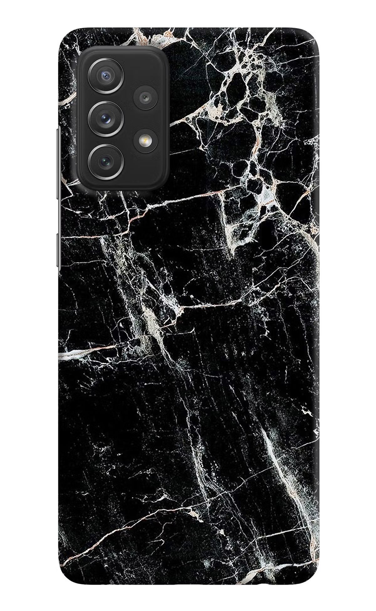 Black Marble Texture Samsung A72 Hard Case Back Cover by Casekaro