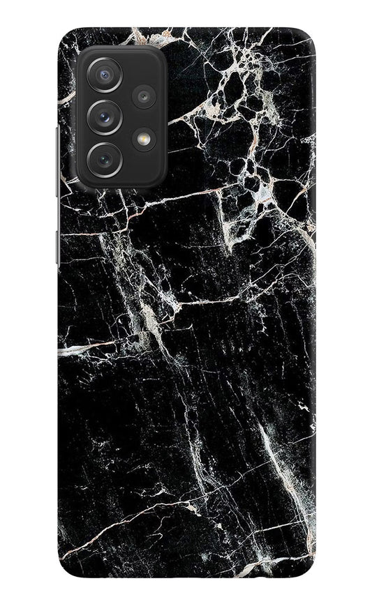 Black Marble Texture Samsung A72 Hard Case Back Cover by Casekaro