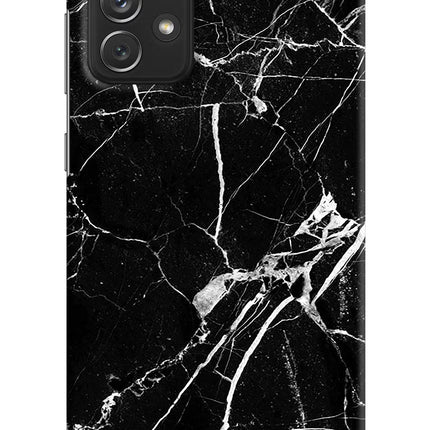 Black Marble Pattern Samsung A72 Hard Case Back Cover by Casekaro