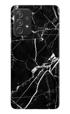Black Marble Pattern Samsung A72 Hard Case Back Cover by Casekaro