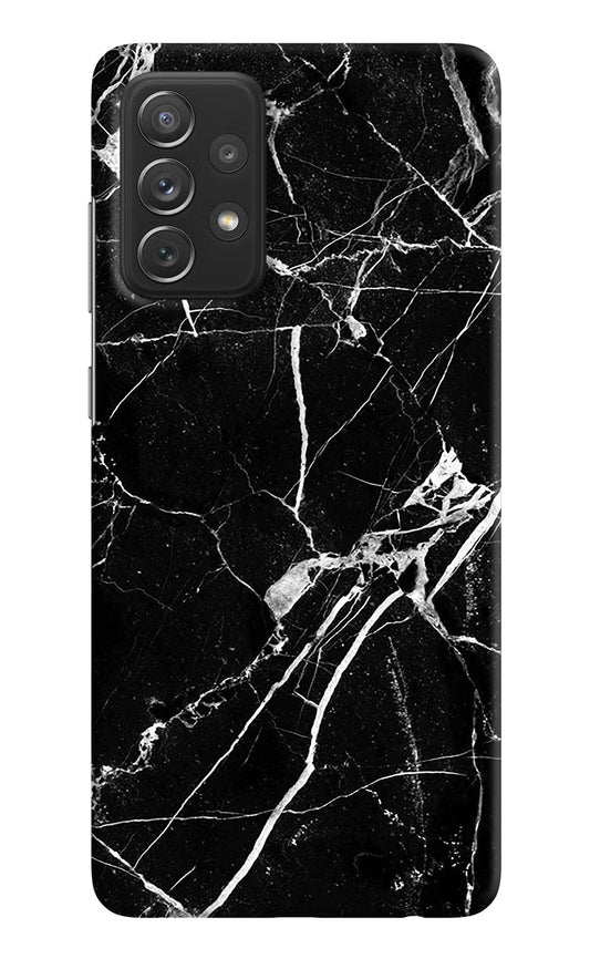 Black Marble Pattern Samsung A72 Hard Case Back Cover by Casekaro