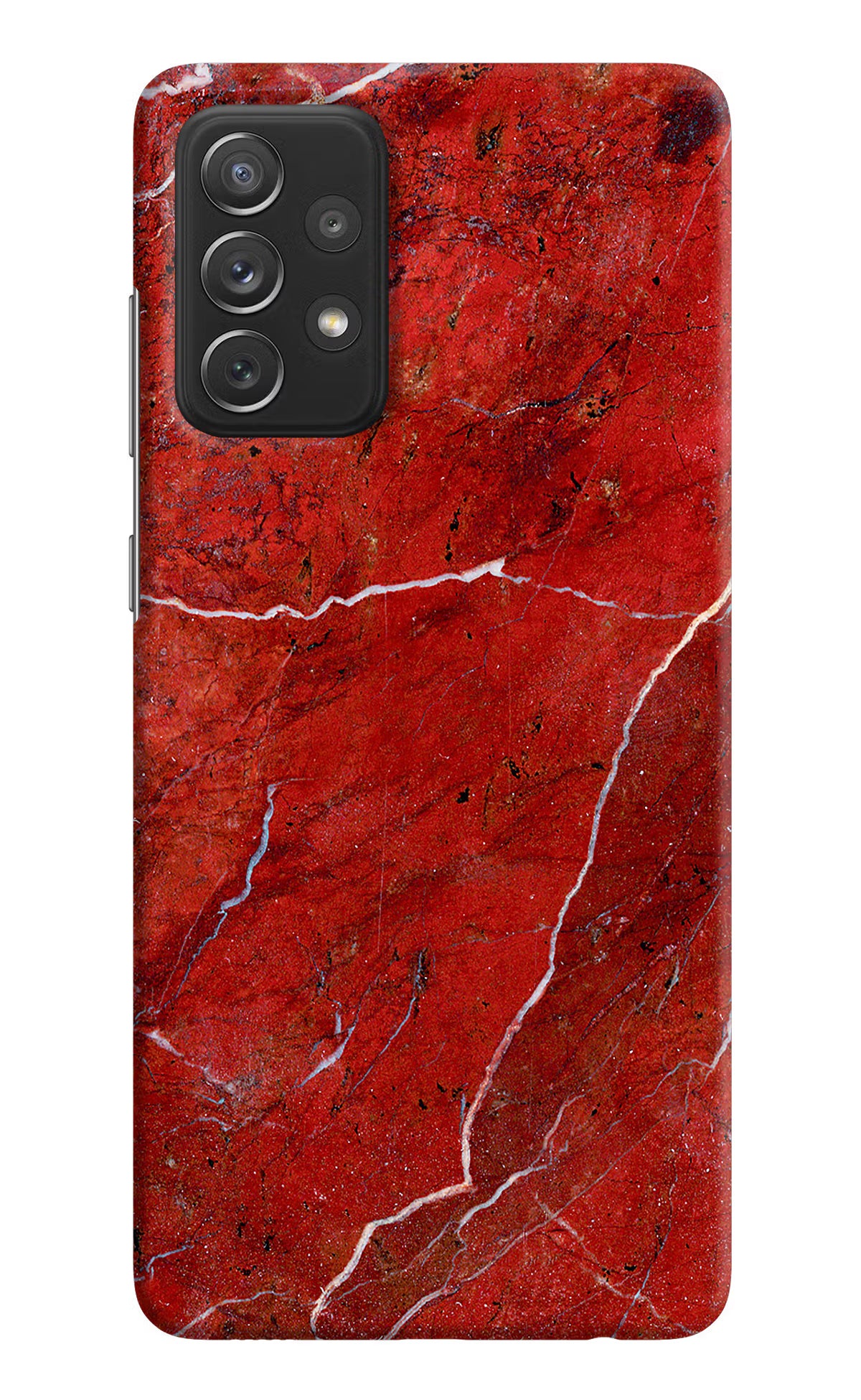 Red Marble Design Samsung A72 Hard Case Back Cover by Casekaro