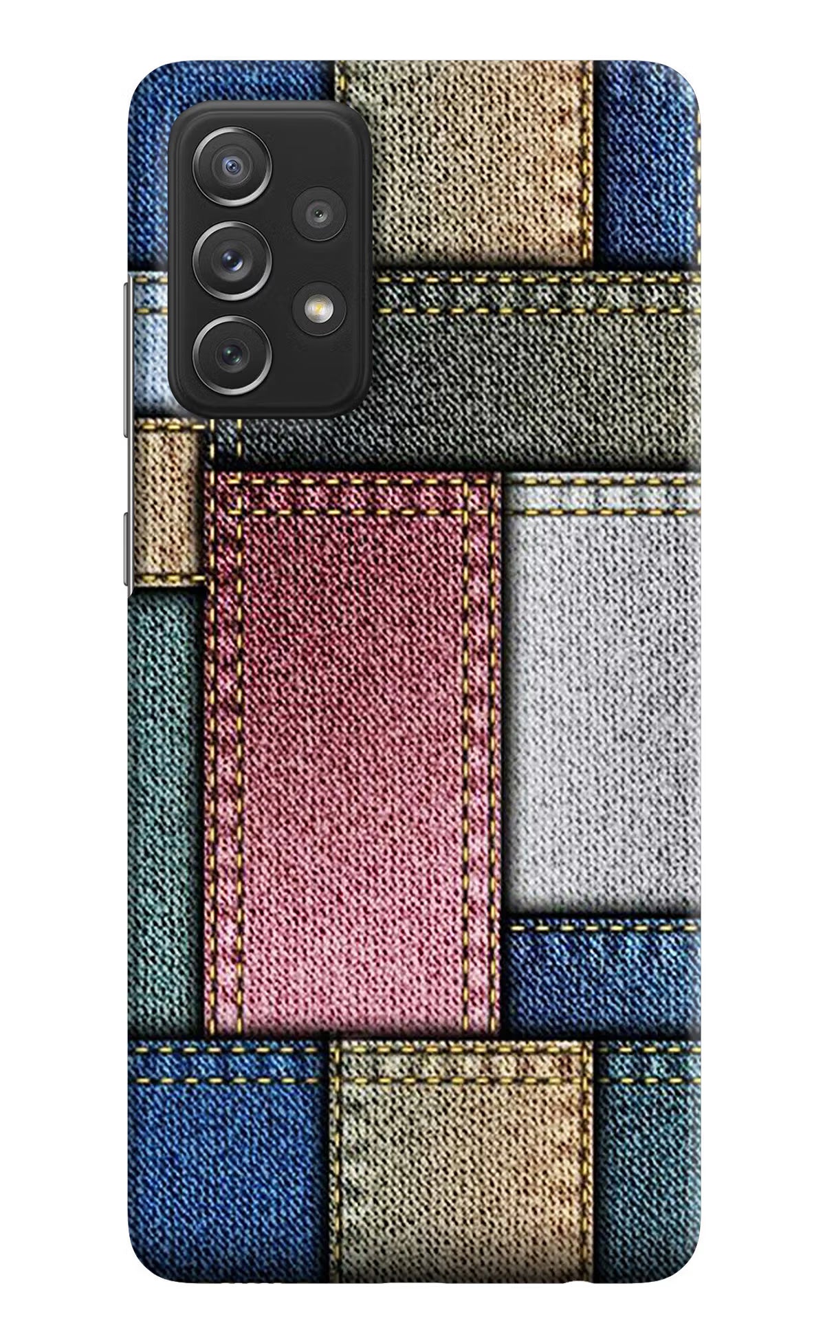 Multicolor Jeans Samsung A72 Hard Case Back Cover by Casekaro