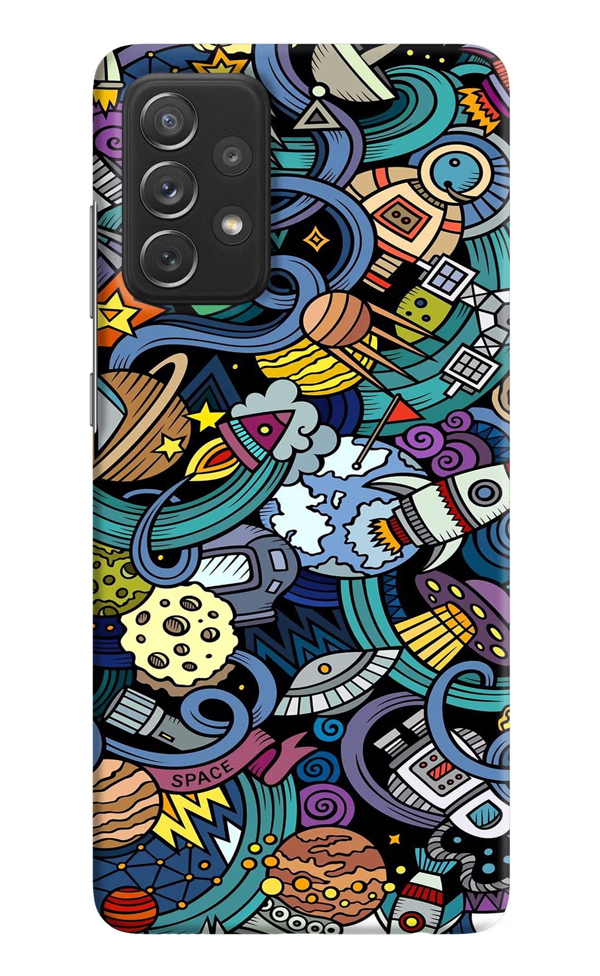 Space Abstract Samsung A72 Hard Case Back Cover by Casekaro