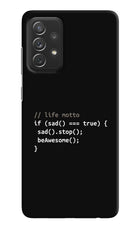 Life Motto Code Samsung A72 Hard Case Back Cover by Casekaro