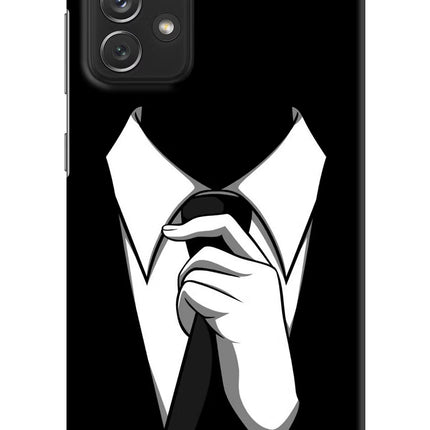 Black Tie Samsung A72 Hard Case Back Cover by Casekaro