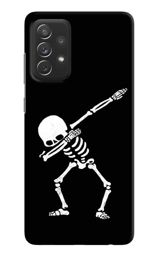 Dabbing Skeleton Art Samsung A72 Hard Case Back Cover by Casekaro