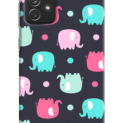 Elephants Samsung A72 Hard Case Back Cover by Casekaro