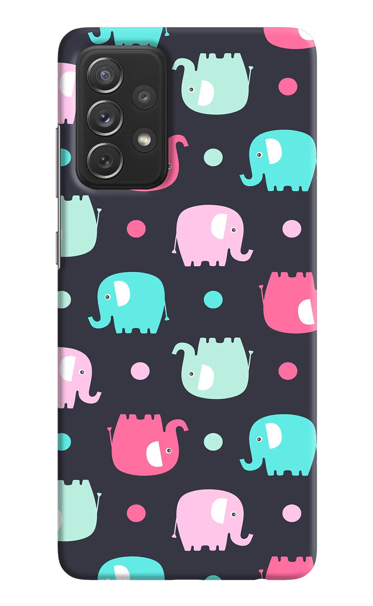 Elephants Samsung A72 Hard Case Back Cover by Casekaro