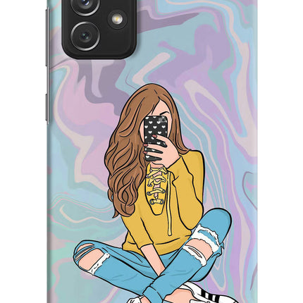 Selfie Girl Samsung A72 Hard Case Back Cover by Casekaro