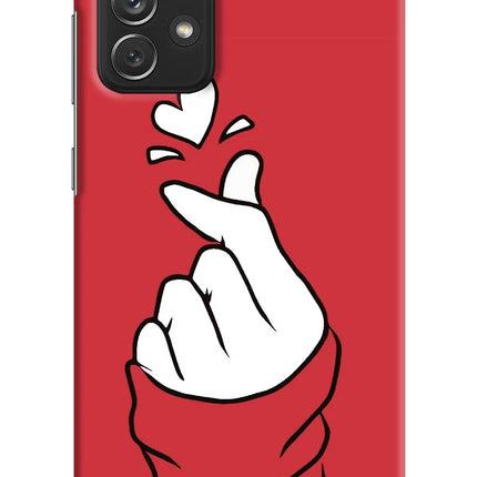 Korean Love Sign Samsung A72 Hard Case Back Cover by Casekaro