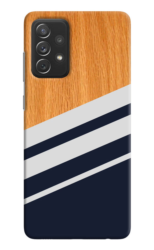 Blue and white wooden Samsung A72 Hard Case Back Cover by Casekaro