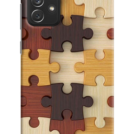 Wooden Puzzle Samsung A72 Hard Case Back Cover by Casekaro