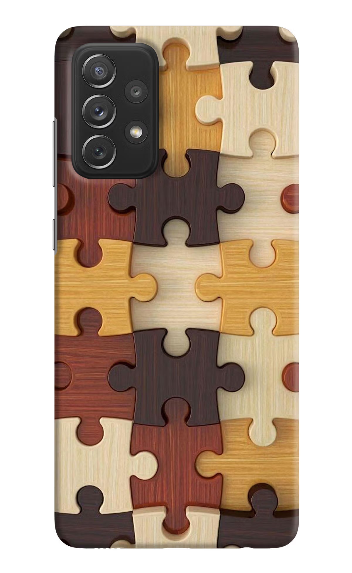 Wooden Puzzle Samsung A72 Hard Case Back Cover by Casekaro