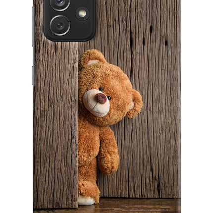 Teddy Wooden Samsung A72 Hard Case Back Cover by Casekaro