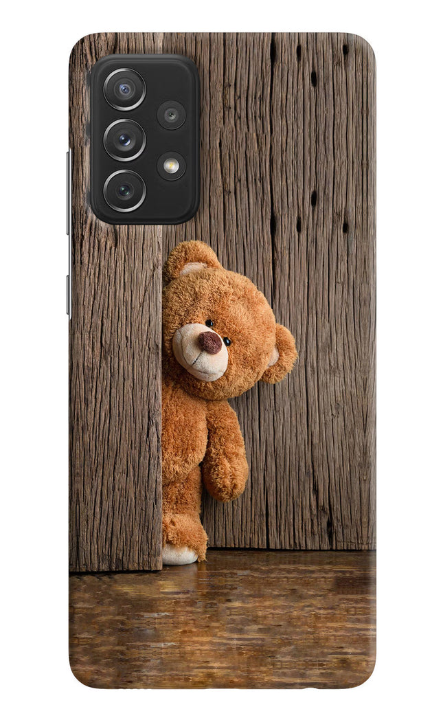 Teddy Wooden Samsung A72 Hard Case Back Cover by Casekaro